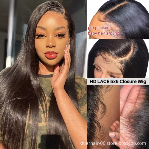 Wholesale Virgin 360 Straight Human Hair Wigs,Hd Lace Frontal Wig Human Hair Cuticle Aligned Private Label